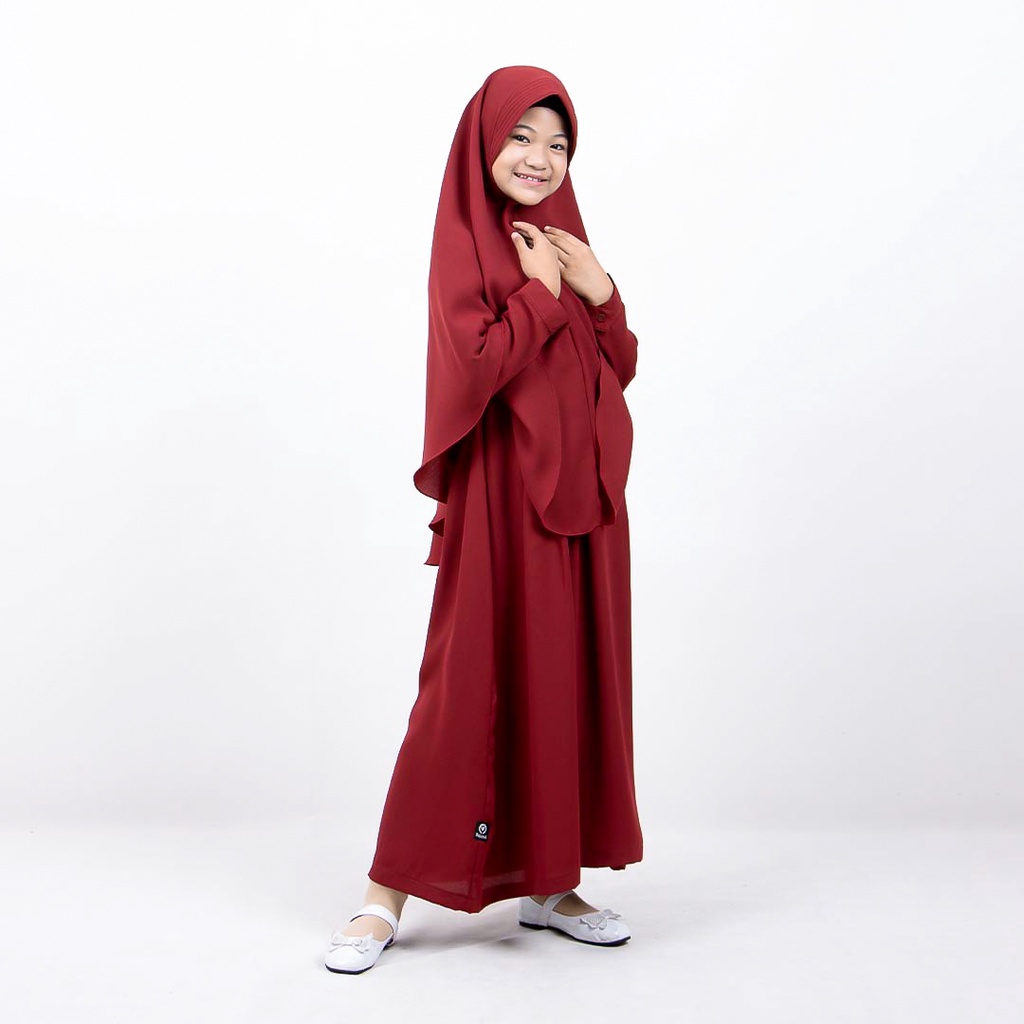 Bajuyuli Baju Muslim Anak Perempuan Terbaru Polos Syari Gamis Anak Set Jilbab TK SD SMP ABG Tanggung