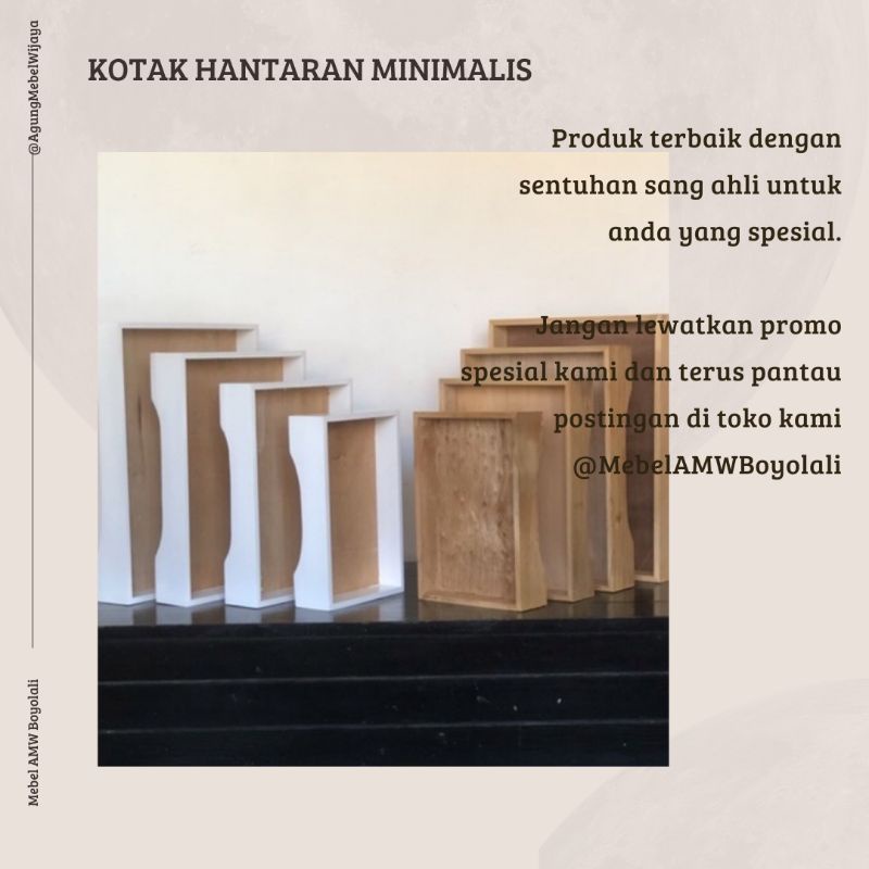 Kotak Hantaran Berkaki Segi 4 Box Seserahan Hantaran Kayu Berkaki