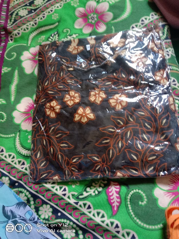 Tey-17 Batik Wanita Asj Sa Hrb026 Kenongo Kemeja Tosca Pendek