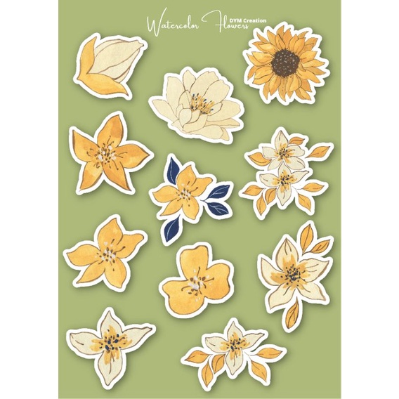 

STIKERS WATERCOLOR FLOWERS STIKER BUNGA-BUNGA STIKER LUCU MURAH