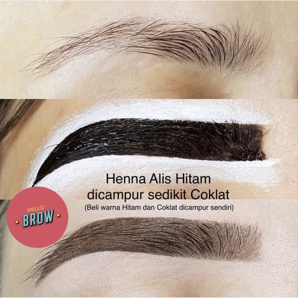 [PROMO SPESIAL] HELLO BROW HENNA SET KUAS - Henna Alis Halal Arab Dari Bahan Alami 100% ORIGINAL