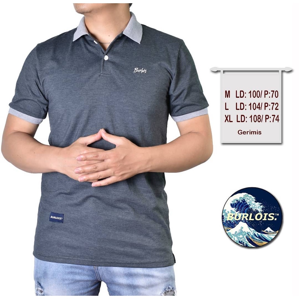 Burlois Store Kaos Kerah Pria Gerimis Polo Shirt Gerimis Premium Original