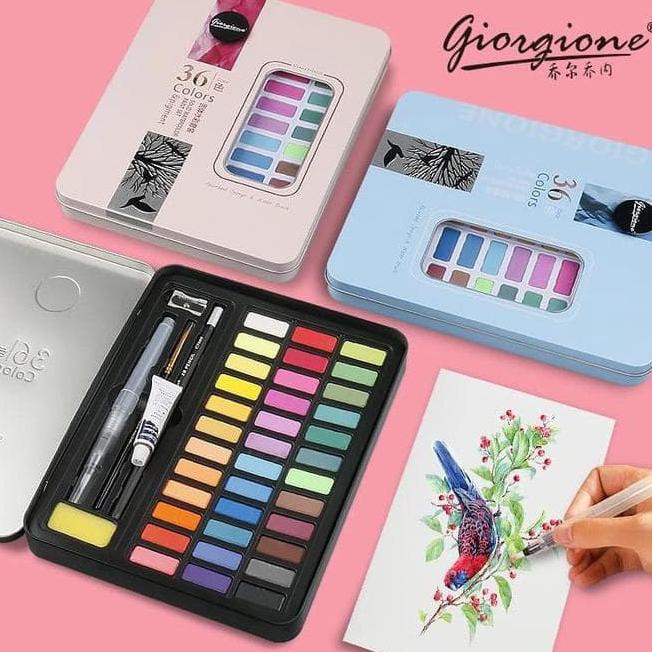 

SALE BARU GIORGIONE WATERCOLOR GIFT SET 36 METAL TIN CASE (G-3601) / CAT PERALATAN MELUKIS ART SET