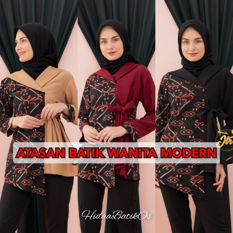 BAJU BATIK WANITA MODERN MONALISA GENES M,L,XL asli PEKALONGAN