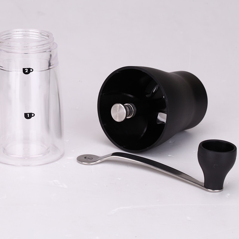 Alat Penggiling Kopi Manual Coffee Grinder Desain Transparan - Black