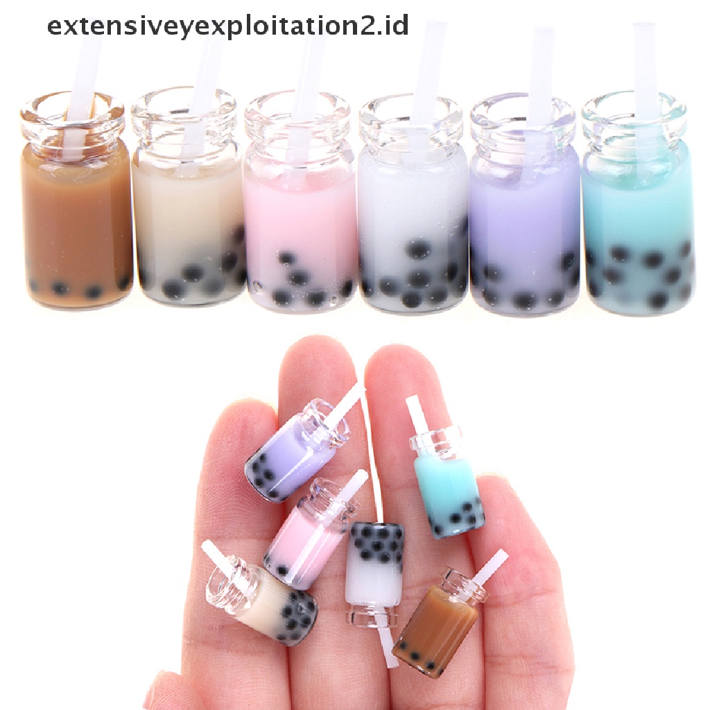 Hotter model 1: 12 3Pcs Miniatur Gelas milk tea mini Dekorasi Rumah Boneka 1: 12