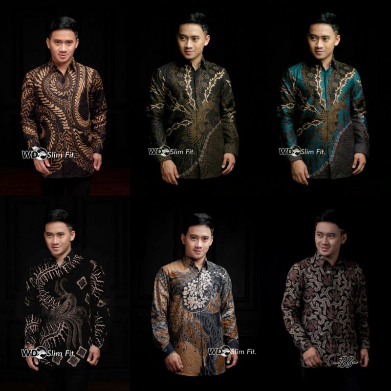 Baju Batik Pria Slimfit Big Size M L XL XXL Atasan Kemeja Batik Lengan Panjang Original