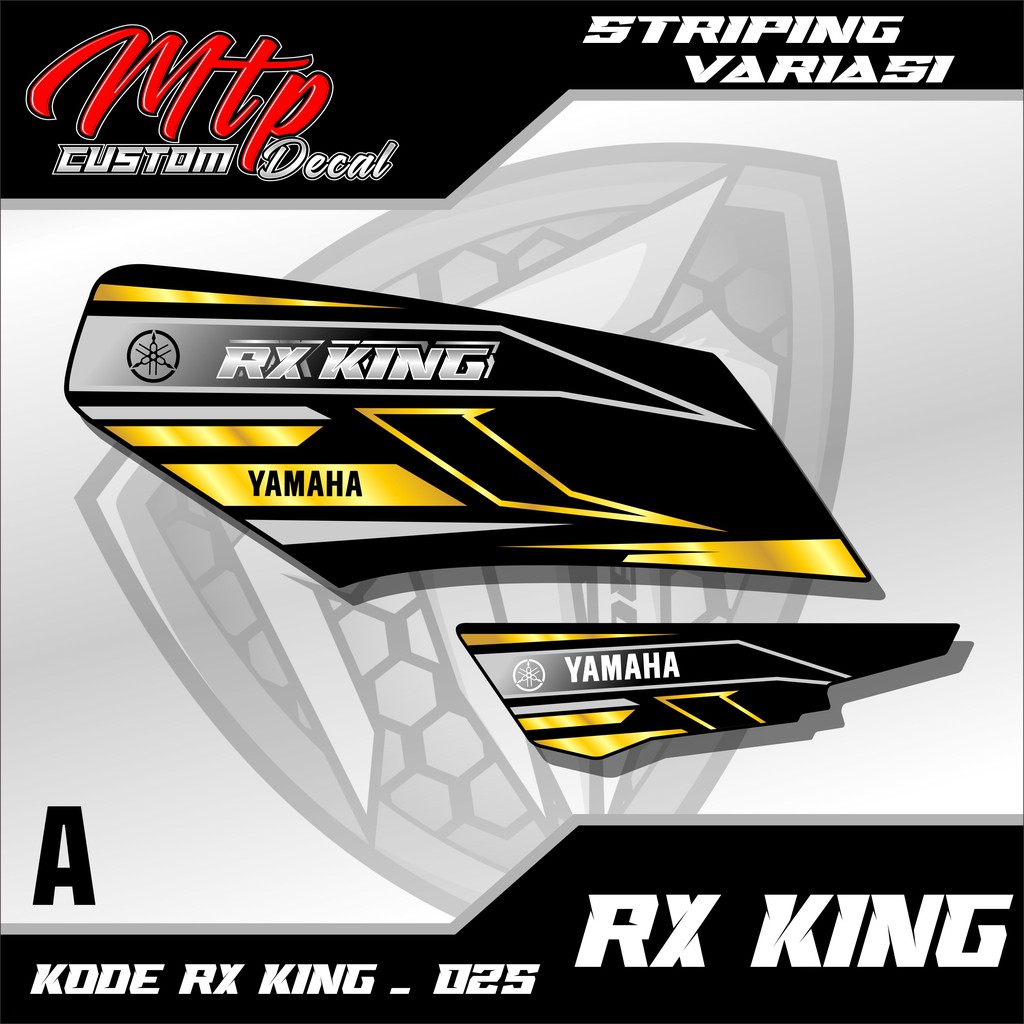 Sticker Striping - Stiker Variasi list motor RX KING - 025 MOTIF GOLD TERLARIS MURAH