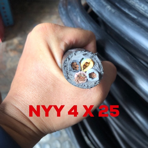 Kabel Listrik Kawat Hitam NYY 4 x 25 4x25 Eterna (Meteran) Kabel NYY 4 x 25mm 4x25mm 4 x 25 mm Etern