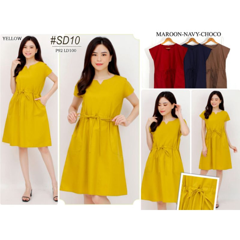 Dress Wanita Polos BV Series/ Bahan Katun Tebal High Quality