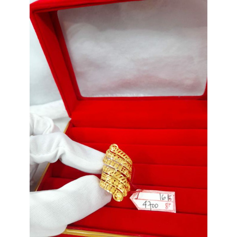 CC374M419M cincin emas kuning asli dubai arab india mekkah batik berat 4.700 no 17 kadar 70%