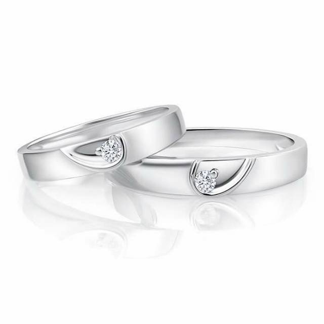 Cincin Tunangan/cincin kawin perak paladium