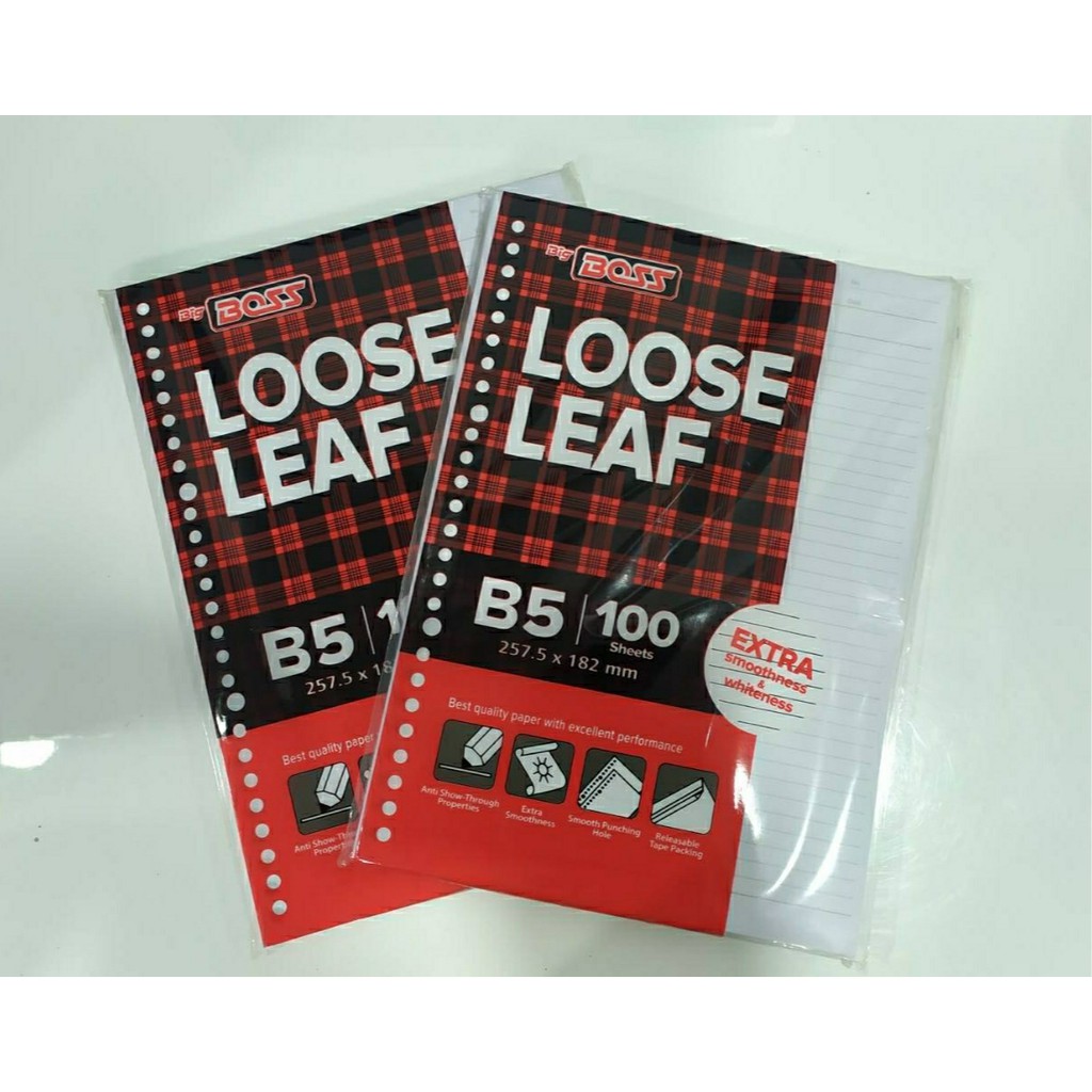 

Loose Leaf Kertas File Isi Binder Big Boss B5 100 lembar Garis / Polos