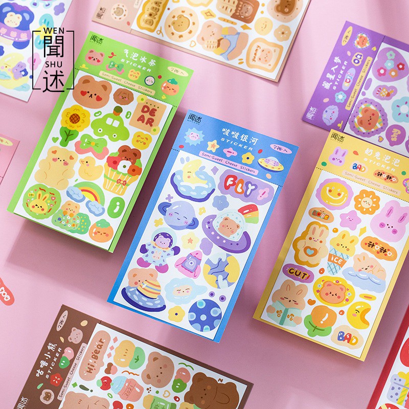 

imoda 2 lembar / pack Indah Kartun Stiker DIY Diary Dekorasi Persediaan [F2-3] [x]