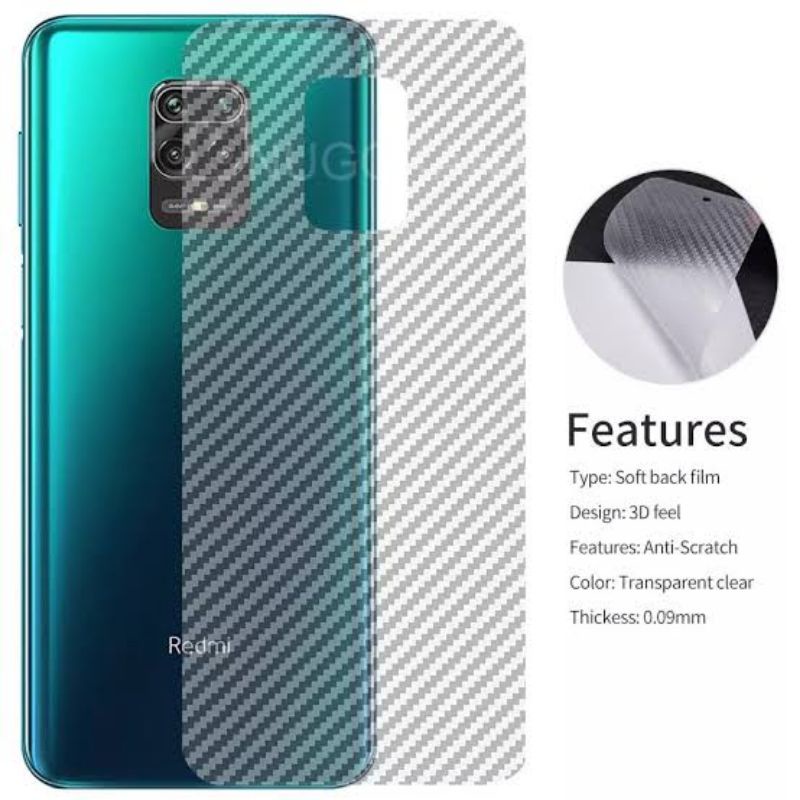 GARSKIN ANTI JAMUR REDMI 9/9A/9C/ 9T/Note 7/Note 8/Note 9/ 9 pro/Note 10s SKINCARBON