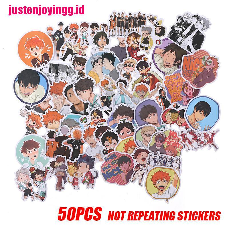 50 Pcs Stiker Anime Haikyuu Bahan PVC Untuk Koper Laptop Skateboard DIY