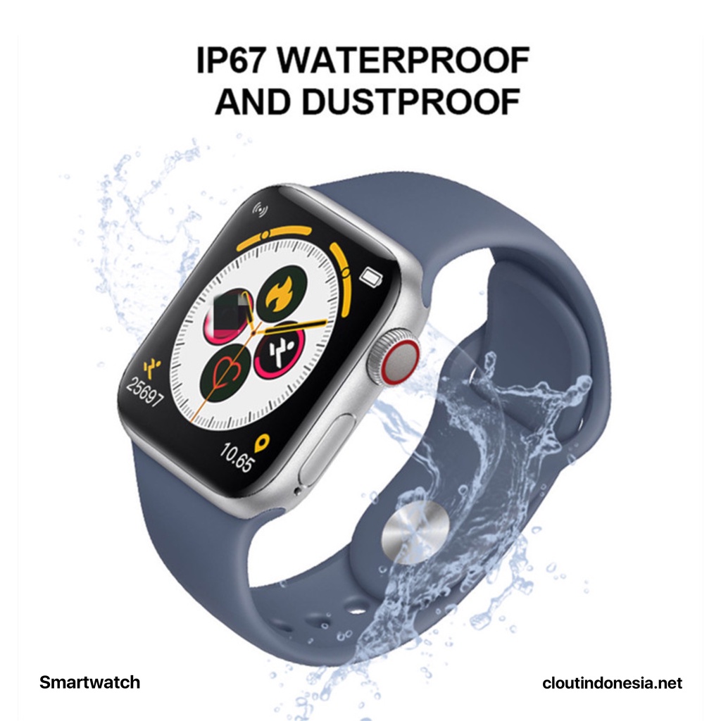 The Watch Series 5 Bluetooth Smartwatch Full Touch Screen Phone Call IP68 Waterproof - Custom Watch Face, Body Temperature, Sports Mode by Pods Indonesia-2