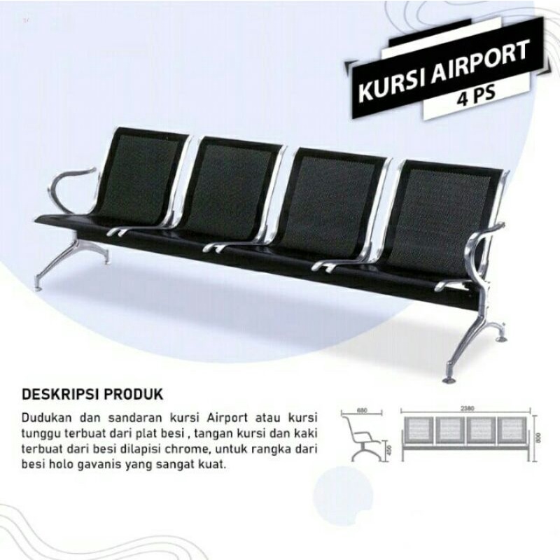 Jual Kursi Tunggu Bandara Kursi Gandeng Airport 4 Seater Indonesia