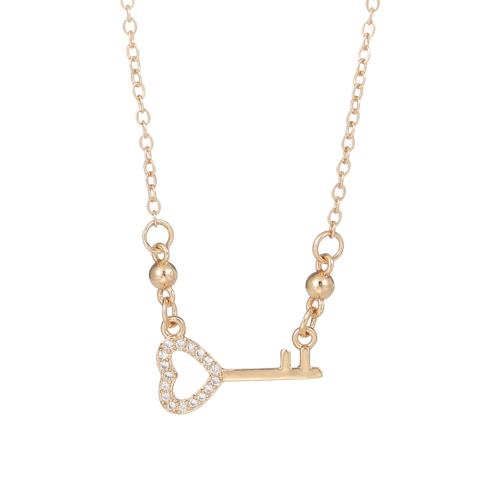 D.G.C Fashion Lady Kalung Kalung Titanium Rose Gold Love Key D029