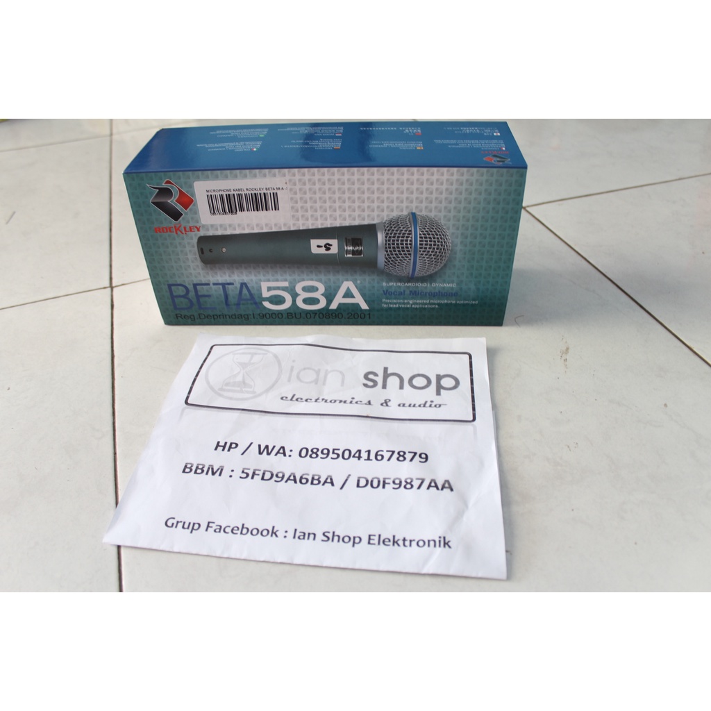 Mic Dynamic Rockley Beta58 Beta 58 Mik Vokal Kabel BETA-58 Microphone Wire Cable ASLI ORI Rockley
