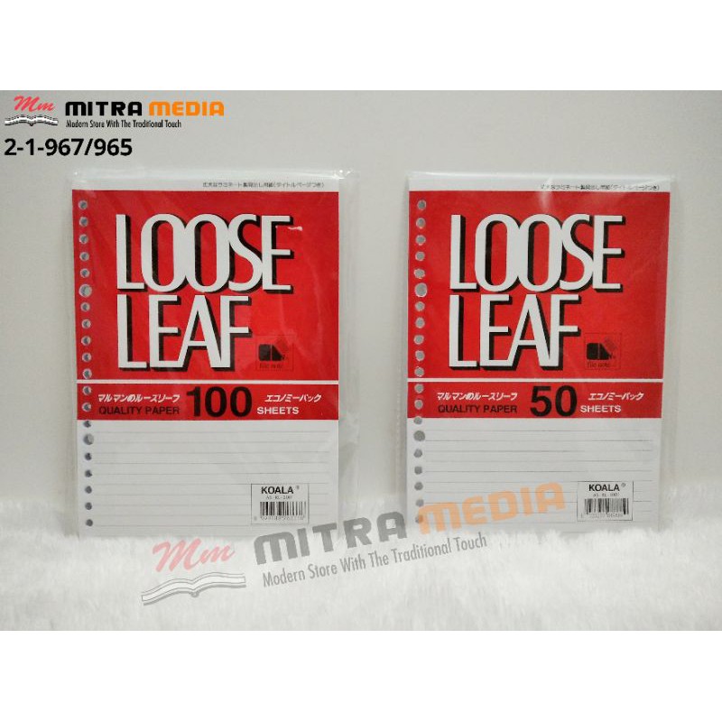 

LOOSE LEAF BINDER A5 BERGARIS DAN B5 Koala