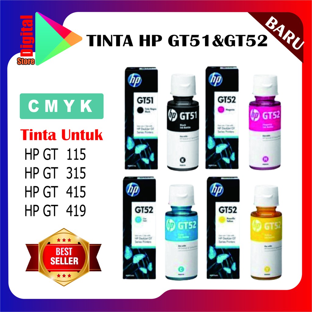 Tinta Printer HP GT-51 GT-52 HP Ink Tank 115 310 315 410 415 319 419 311 316 318 411 412 415 416 418 PREMIUM (COMPATIBLE)