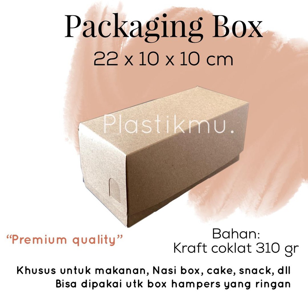 

BOX KOTAK KRAFT COKLAT UNTUK ROTI KUE NASI BOX BROWNIES DUS KARDUS 22x10x10 cm