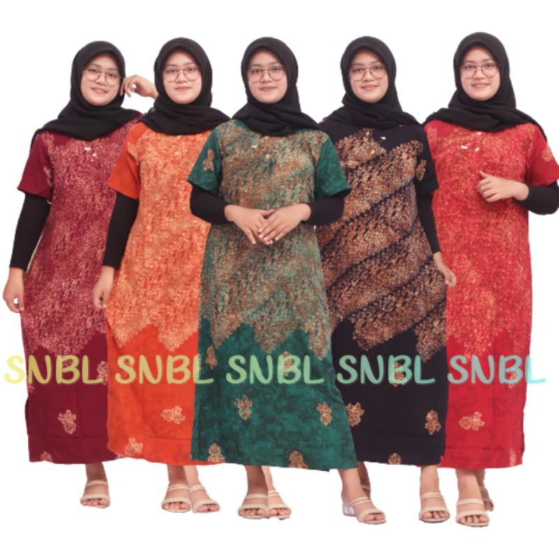 SANABIL BATIK - DASTER LENGAN PANJANG BUSUI KEKINIAN LONGDRES  NOVIA TERATAI AIRA KIMIKO BULAT YAMI 