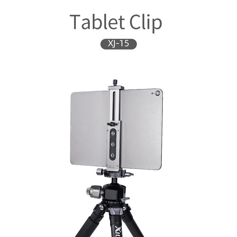 Dudukan Tablet Clip Bracket Holder Mount Tripod Monopod - XJ-15 - Silver