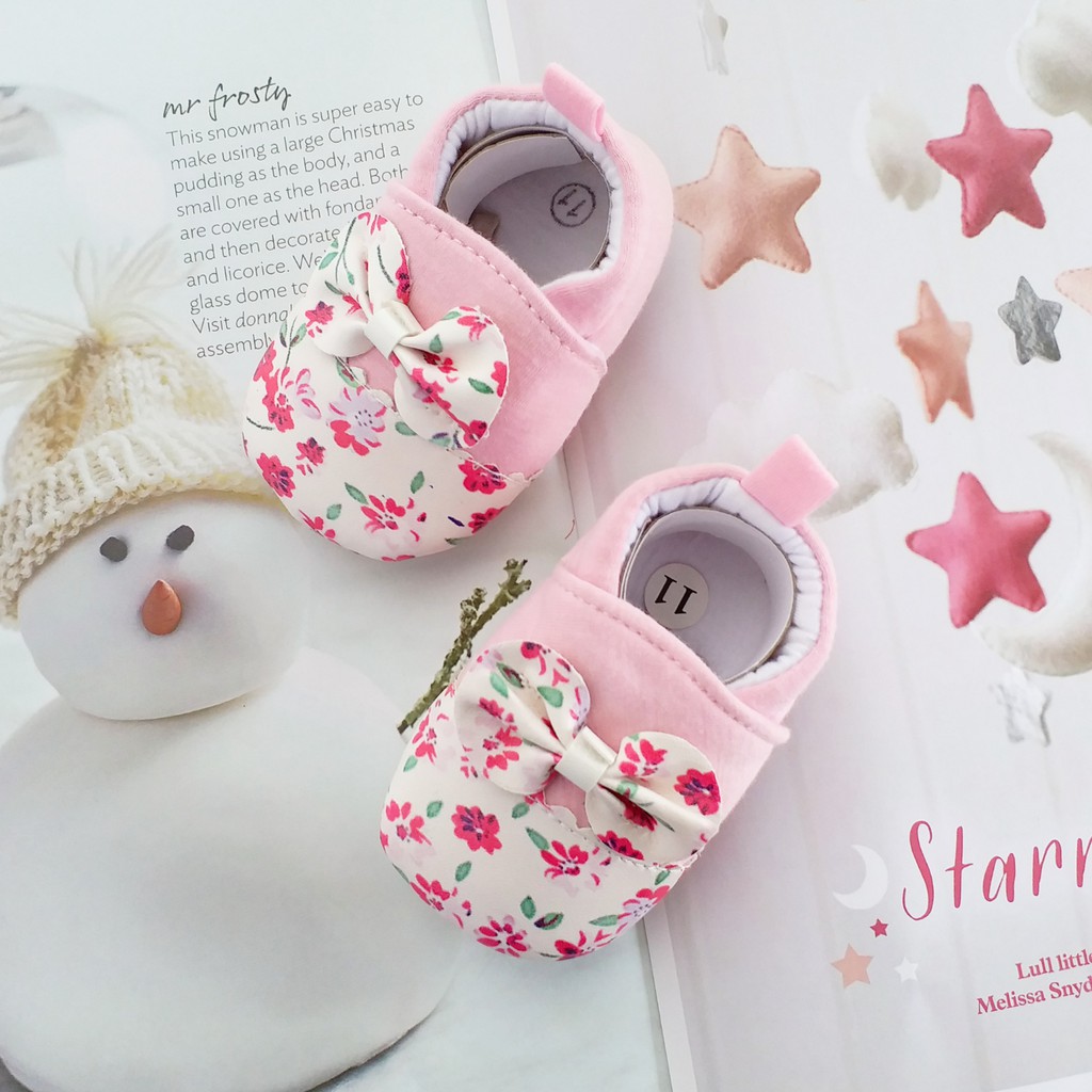 HappyOliver HAE-WON SEPATU Prewalker Bayi Bahan Katun Prewalker Shoes bayi laki perempuan newborn 3-18 bulan