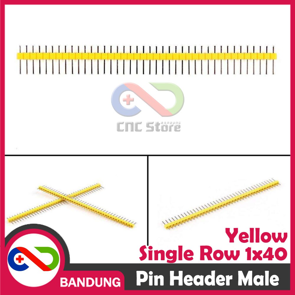 PIN HEADER MALE STRIP SINGLE ROW 1X40 2.54MM YELLOW KUNING