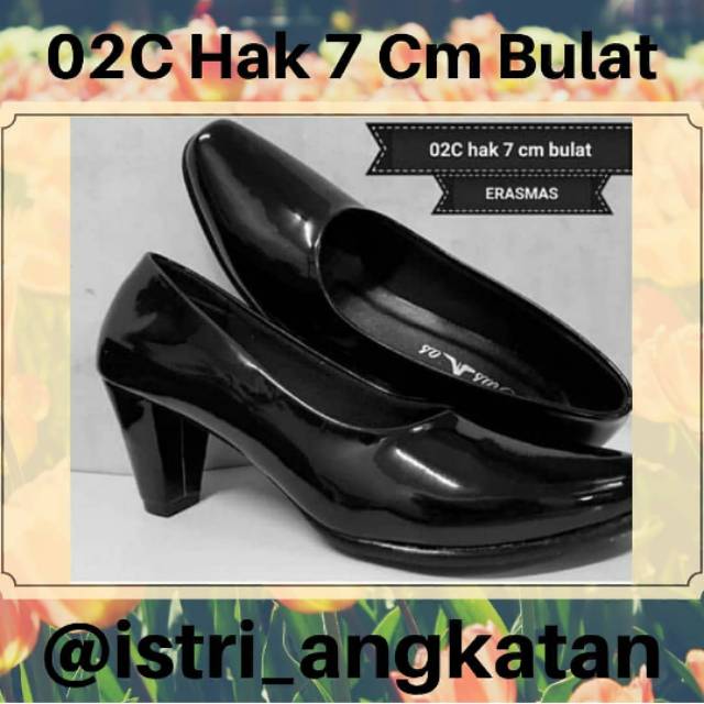 Sepatu 02C Hak 7 Cm Bulat Nano