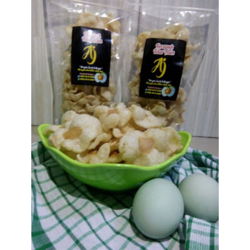 

Krupuk krispi telur asin Aj