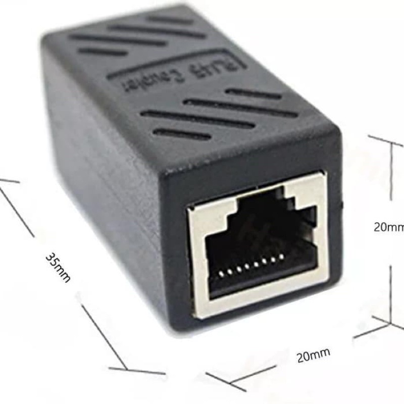 Barel RJ45 HITAM Coupler Female To Female (Barel RJ 45)