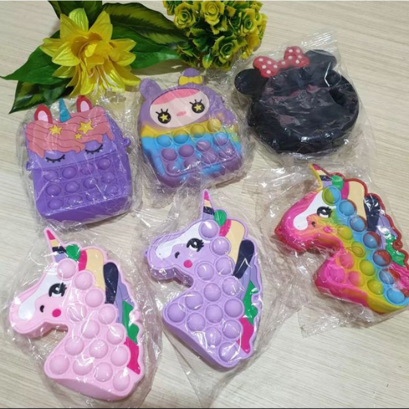 Tas Pop It/Tas Pop It anak/Tas Karakter/Tas Pop It Kuda Poni