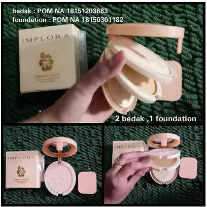 ^ KYRA ^ Implora Compact Powder 3 in 1  Two Color Two Way Cake And Foundation Bedak Padat