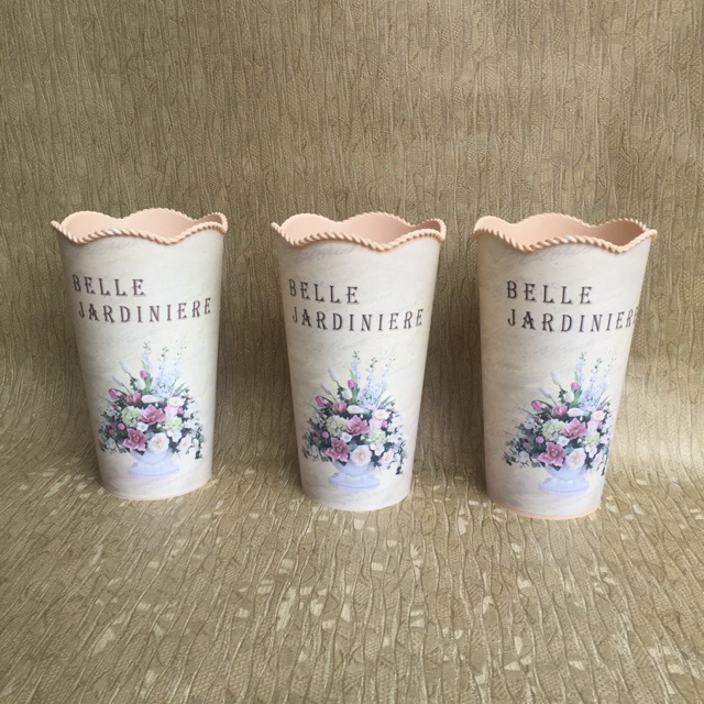 VAS BUNGA MEJA BELLE BUNGA PINK - VAS BUNGA PLASTIK -VAS BUNGA HIAS