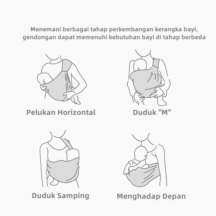Gendongan Bayi Depan 2in1 Multifungsi Baby Carrier 0-3 Tahun Penutup Menyusui Geos Gendongan Bayi Samping YD05