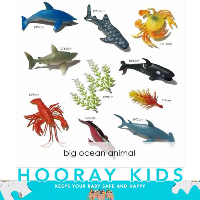 Mainan Hewan Binatang Animal Laut Paus Karet Set Besar Murah Edukasi