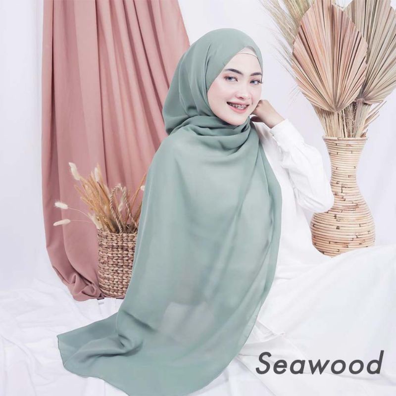 BISA COD! PASHMINA BELLA SQUARE DOUBLE HYCOUNT 175X75CM-Seawood