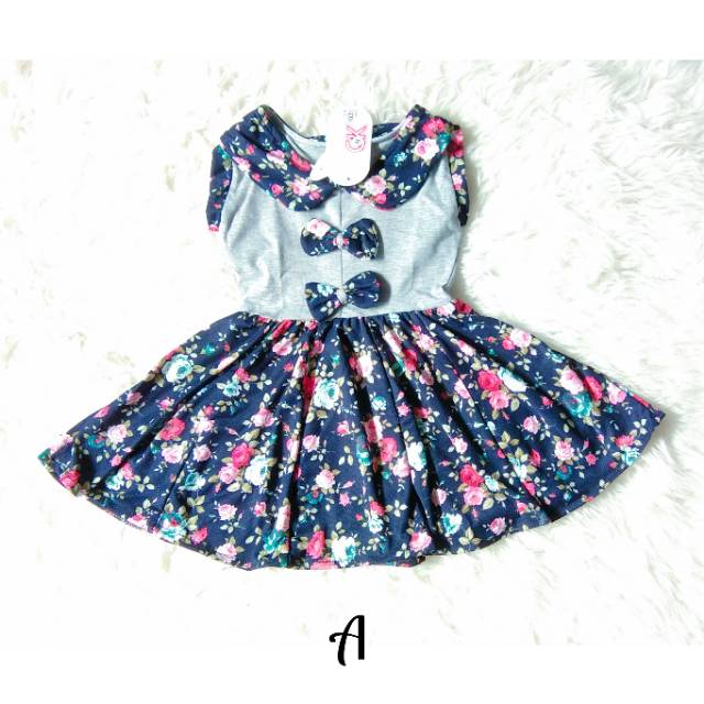 DRESS ANAK  KERAH PITA/ PAKAIAN ANAK PEREMPUAN DRESS / DRES ANAK PEREMPUAN/ DRESS LUCU