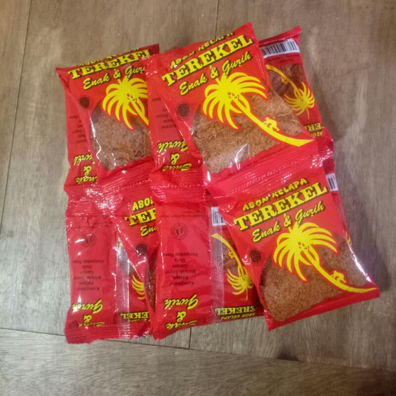 

Abon kelapa terekel 20g 1renteng isi 10