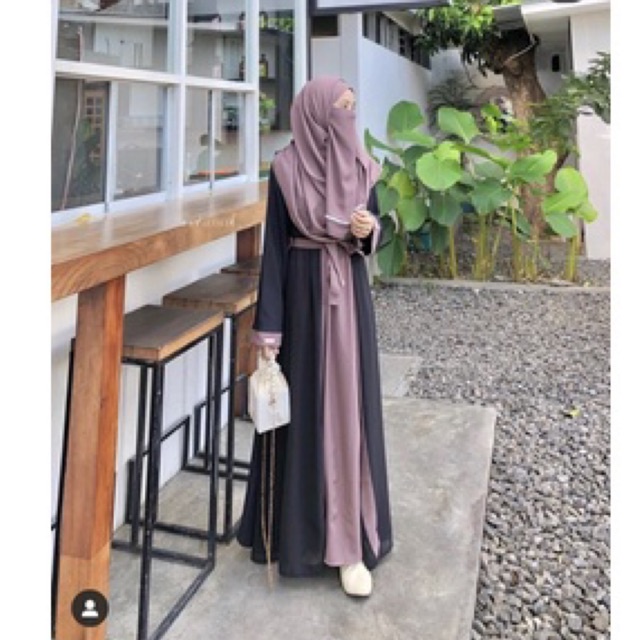 SALWA ABAYA ELEGAN KOMBINASI OUTER L,XL,XXL