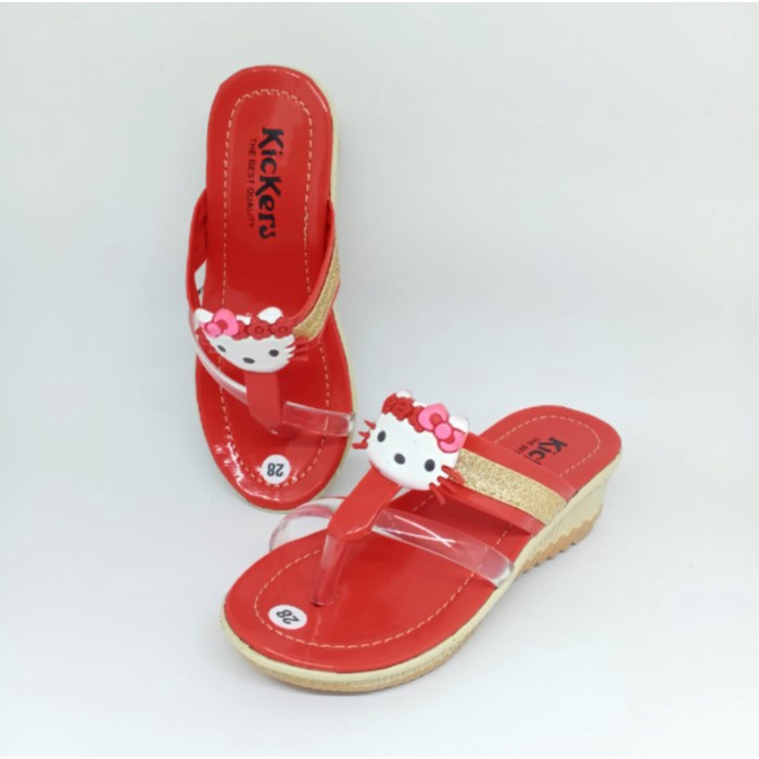 Sandal Anak Perempuan Kickers Jepit Wedges 26 - 35 HK Hak 3 Cm Casual Fashion N13