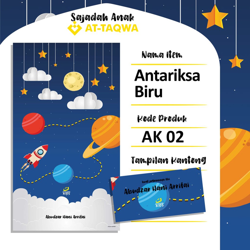 SAJADAH TRAVEL ANAK ATTAQWA PREMIUM GRATIS CUSTOM NAMA-5