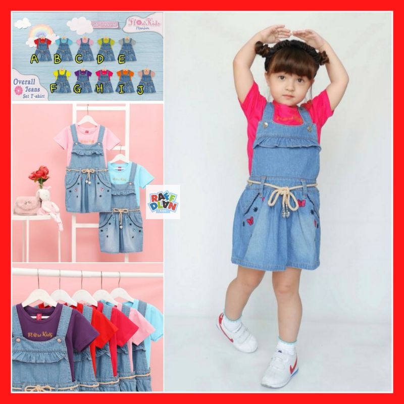 Overall jeans baju kodok anak perempuan jumpsuit levis lepis set pakaian cewek branded terbaru fashi