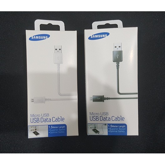 SAMSUNG Kabel Data Cable Micro USB 1.5M Note 4 / 5 Fast Charging Pack Dus 100% ORIGINAL asli