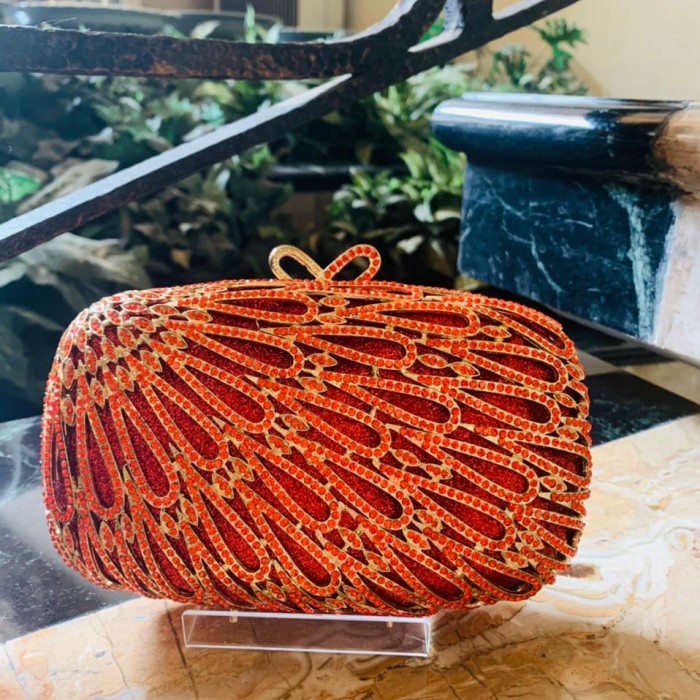 ROSSINI-Tas pesta swarovski / Clutch swarovski / Tas swarovski Merah A