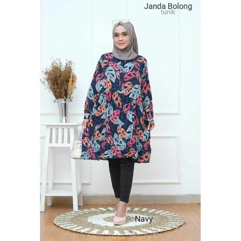 PROMO TUNIK JANDA BOLONG RAYON VISCOSE JUMBO LD 110&amp;120