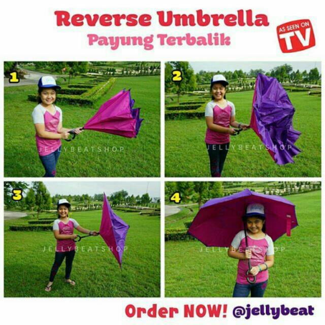 Payung terbalik / reverse umbrella / kazbrella murah